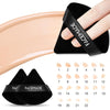 FACEMADE 6 Pcs Triangle Velour Face Powder Puff Set with Case, Wet and Dry Use Beauty Makeup Tool
